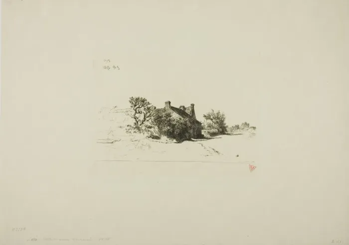Framed Print : The Little Houses, Kercassier, c. 1875. Creator: Charles Emile Jacque Framed Print : The Little Houses, Kercassier, c. 1875. Creator: Charles Emile Jacque