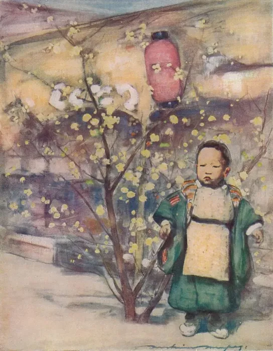 Framed Print : A Little Japanese Boy, c1887, (1901). Artist: Mortimer L Menpes Framed Print : A Little Japanese Boy, c1887, (1901). Artist: Mortimer L Menpes
