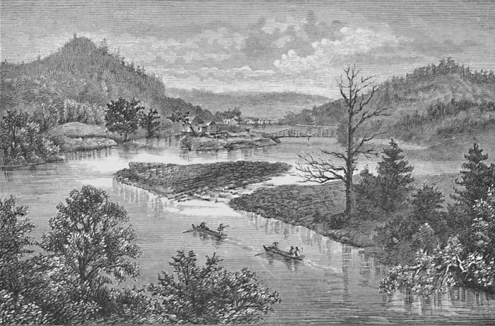 Framed Print : The Little Juniata - Tyrone in the Distance, 1883 Framed Print : The Little Juniata - Tyrone in the Distance, 1883