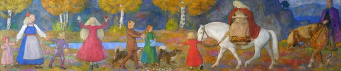 Framed Print : Little Kjersti and Elvenking. Artist: Werenskiold, Erik Theodor (1855-1938) Framed Print : Little Kjersti and Elvenking. Artist: Werenskiold, Erik Theodor (1855-1938)