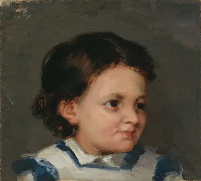 Framed Print : Little Liisa, 1879. Creator: Helene Schjerfbeck Framed Print : Little Liisa, 1879. Creator: Helene Schjerfbeck