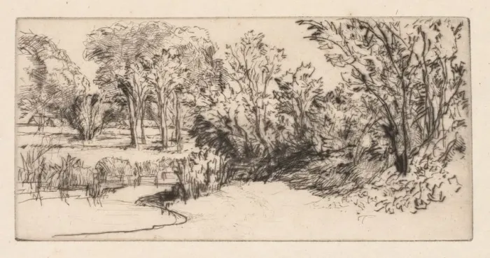 Framed Print : The Little Longparish, 1896. Creator: Francis Seymour Haden (British, 1818-1910) Framed Print : The Little Longparish, 1896. Creator: Francis Seymour Haden (British, 1818-1910)