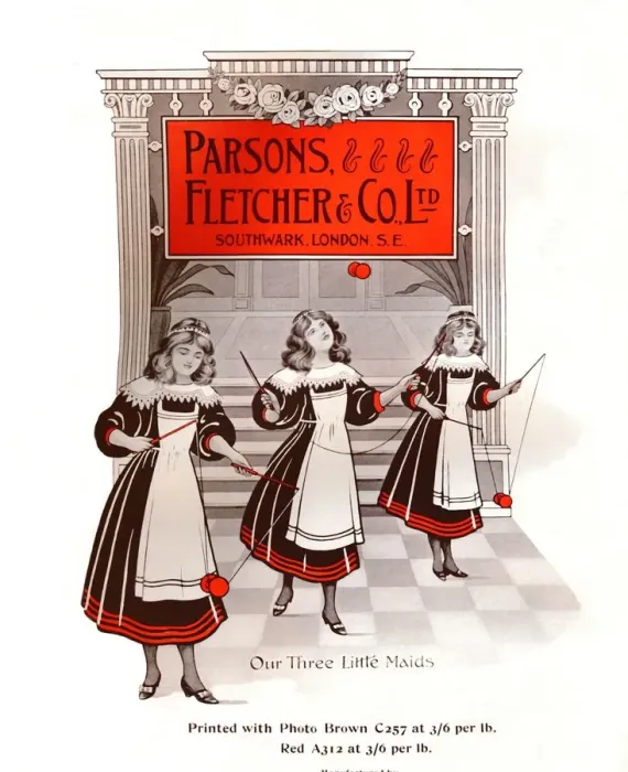 Framed Print : Our Three Little Maids - Parsons, Fletcher & Co. Ltd. advertisement, 1909 Framed Print : Our Three Little Maids - Parsons, Fletcher & Co. Ltd. advertisement, 1909