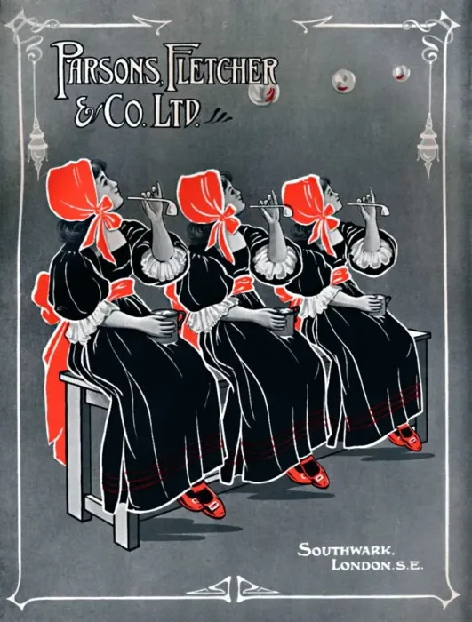 Framed Print : Our Three Little Maids - Parsons, Fletcher & Co. Ltd advert, 1910 Framed Print : Our Three Little Maids - Parsons, Fletcher & Co. Ltd advert, 1910