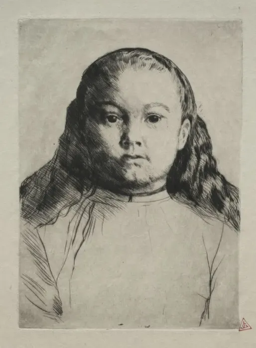 Framed Print : Little Marie. Creator: Alphonse Legros (French, 1837-1911) Framed Print : Little Marie. Creator: Alphonse Legros (French, 1837-1911)