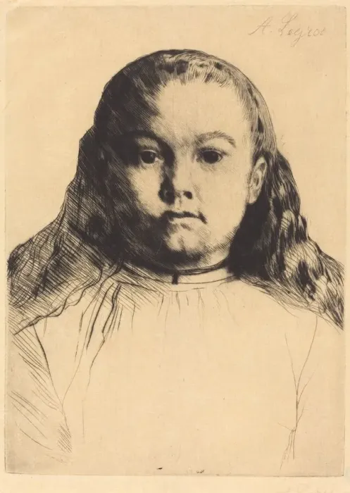Framed Print : Little Marie (La petite Marie). Creator: Alphonse Legros