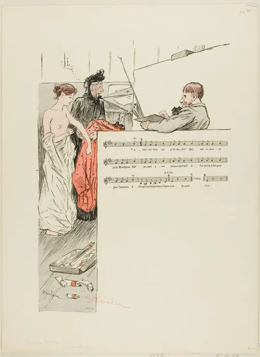 Framed Print : The Little Model, published 1892-1900. Creator: Theophile Alexandre Steinlen Framed Print : The Little Model, published 1892-1900. Creator: Theophile Alexandre Steinlen