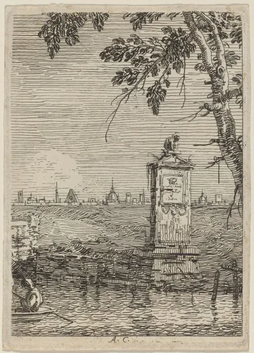 Framed Print : The Little Monument, c. 1735 / 1746. Creator: Canaletto Framed Print : The Little Monument, c. 1735 / 1746. Creator: Canaletto