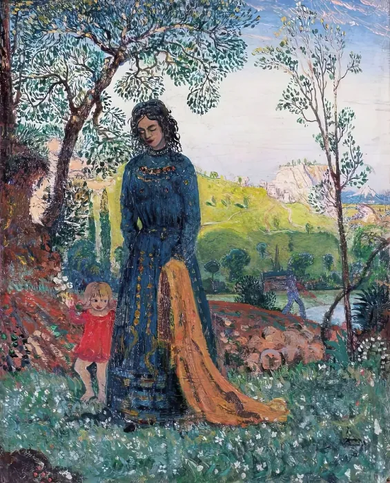 Framed Print : The Little Mother. Creator: James Dickson Innes Framed Print : The Little Mother. Creator: James Dickson Innes