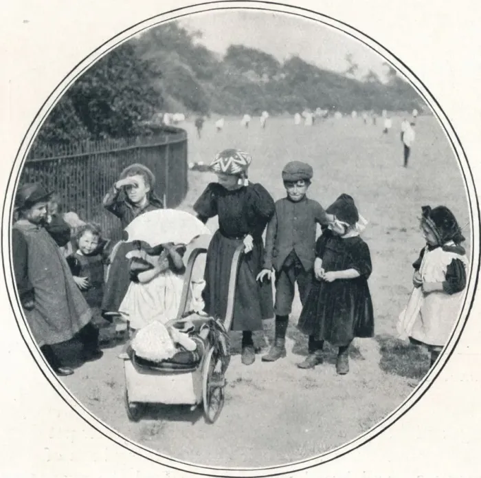 Framed Print : The little mother, Regents Park, London, c1900 (1901) Framed Print : The little mother, Regents Park, London, c1900 (1901)