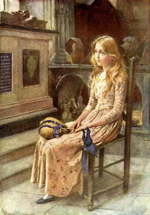 Framed Print : Little Nell, from Little Nell and her Grandfather, c1900. Creator: Harold Copping Framed Print : Little Nell, from Little Nell and her Grandfather, c1900. Creator: Harold Copping