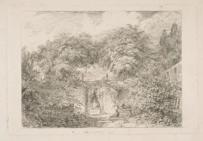 Framed Print : The Little Park, ca. 1763. Creator: Jean-Honore Fragonard Framed Print : The Little Park, ca. 1763. Creator: Jean-Honore Fragonard
