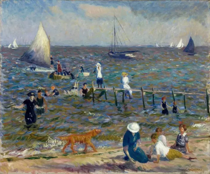Framed Print : The Little Pier, 1914. Artist: Glackens, William James (1870-1938) Framed Print : The Little Pier, 1914. Artist: Glackens, William James (1870-1938)