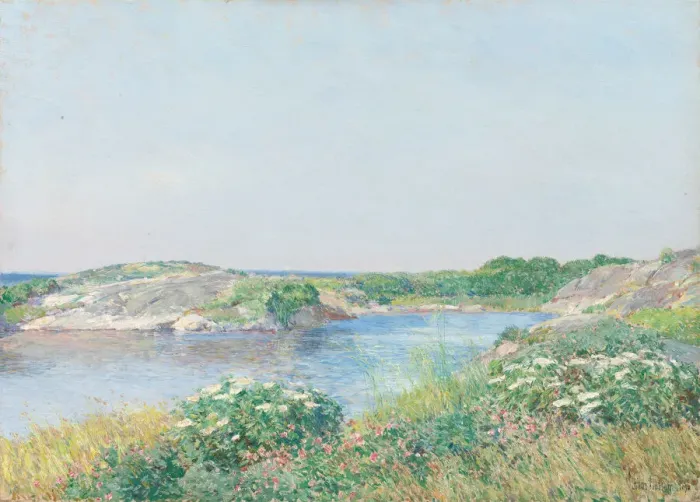 Framed Print : The Little Pond, Appledore, 1890. Creator: Frederick Childe Hassam Framed Print : The Little Pond, Appledore, 1890. Creator: Frederick Childe Hassam