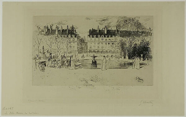 Little Pond at the Tuileries, 1901. Creator: Gustave Leheutre