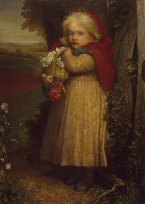 Framed Print : Little Red Riding Hood, 1890. Creator: George Frederick Watts Framed Print : Little Red Riding Hood, 1890. Creator: George Frederick Watts