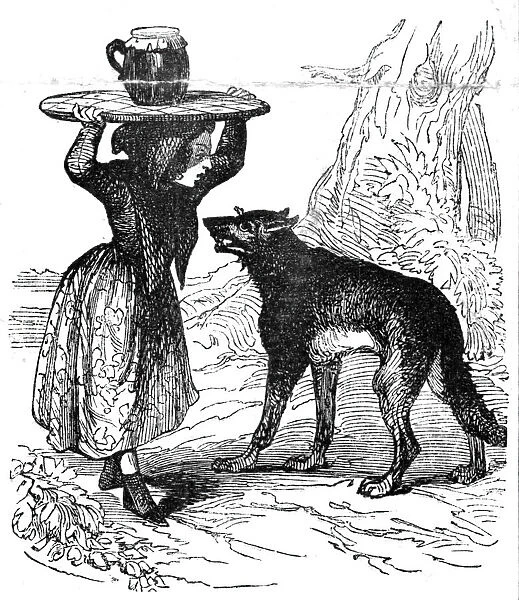 Little Red Riding Hood and the Wolf, 1842. Creator: Unknown