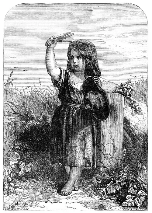 Framed Print : The Little Scarecrow - painted by T. Dicksee - from the Exhibition of the British Institution, 1857 Creator: Harvey Orrin Smith. The Little Scarecrow - painted by T Framed Print : The Little Scarecrow - painted by T. Dicksee - from the Exhibition of the British Institution, 1857 Creator: Harvey Orrin Smith. The Little Scarecrow - painted by T