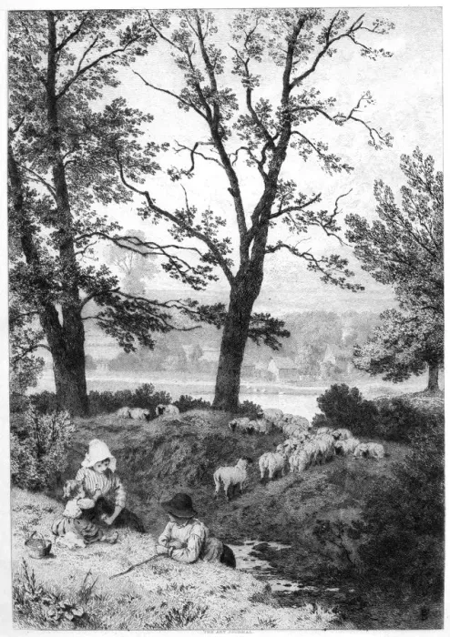 Framed Print : The Little Shepherds, c1930s. Artist: Birket Foster Framed Print : The Little Shepherds, c1930s. Artist: Birket Foster