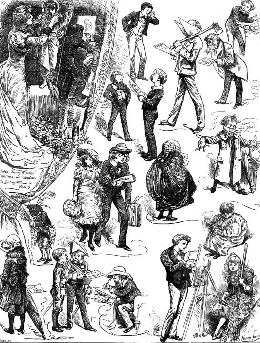 Framed Print : Little Tommy's Christmas Tableaux Vivants, drawn by Harry Furniss, 1883. Creator: Joseph Swain. Little Tommy's Christmas Tableaux Vivants, drawn by Harry Furniss, 1883 Framed Print : Little Tommy's Christmas Tableaux Vivants, drawn by Harry Furniss, 1883. Creator: Joseph Swain. Little Tommy's Christmas Tableaux Vivants, drawn by Harry Furniss, 1883