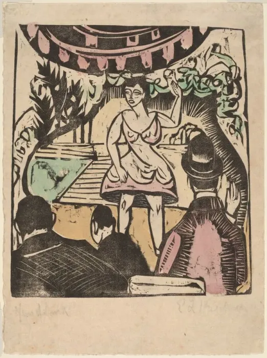 Framed Print : Little Variety Act with Singer. Creator: Ernst Kirchner Framed Print : Little Variety Act with Singer. Creator: Ernst Kirchner