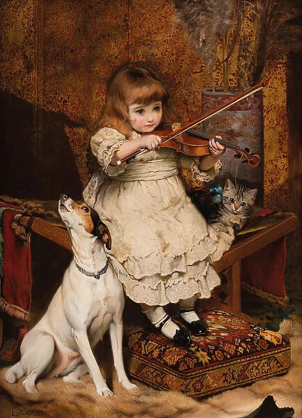 The little violinist, 1887. Creator: Barber, Charles Burton (1845-1894)