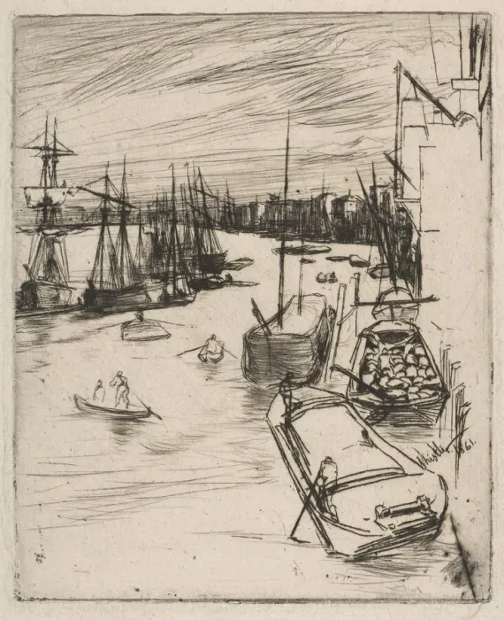 Framed Print : Little Wapping (The Little Rotherhithe), 1861. Creator: James Abbott McNeill Whistler Framed Print : Little Wapping (The Little Rotherhithe), 1861. Creator: James Abbott McNeill Whistler