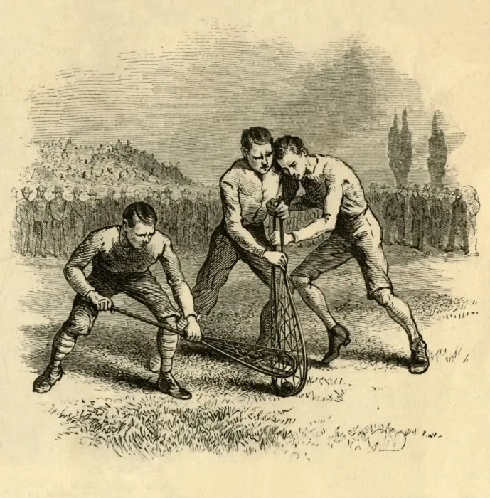 Framed Print : A Lively Scrimmage, 1881. Creator: Unknown Framed Print : A Lively Scrimmage, 1881. Creator: Unknown