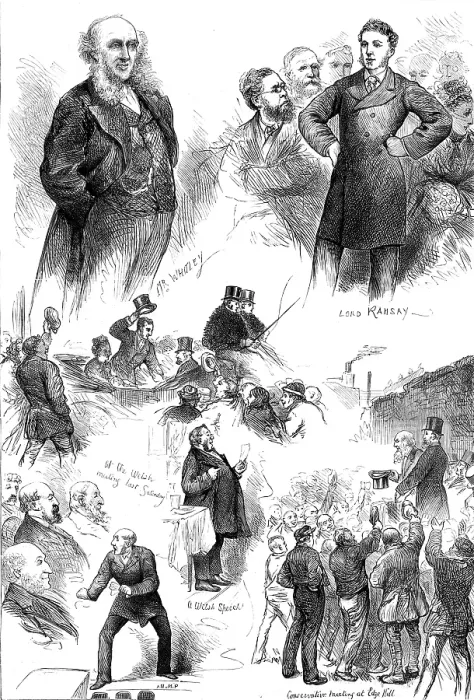 Framed Print : Liverpool Election sketches, 1880. Creator: Unknown Framed Print : Liverpool Election sketches, 1880. Creator: Unknown