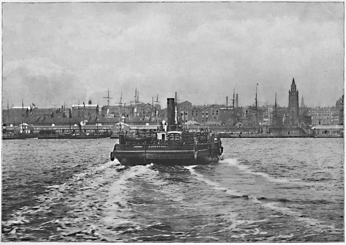 Framed Print : Liverpool, from the Mersey, c1896. Artist: Valentine & Sons Framed Print : Liverpool, from the Mersey, c1896. Artist: Valentine & Sons