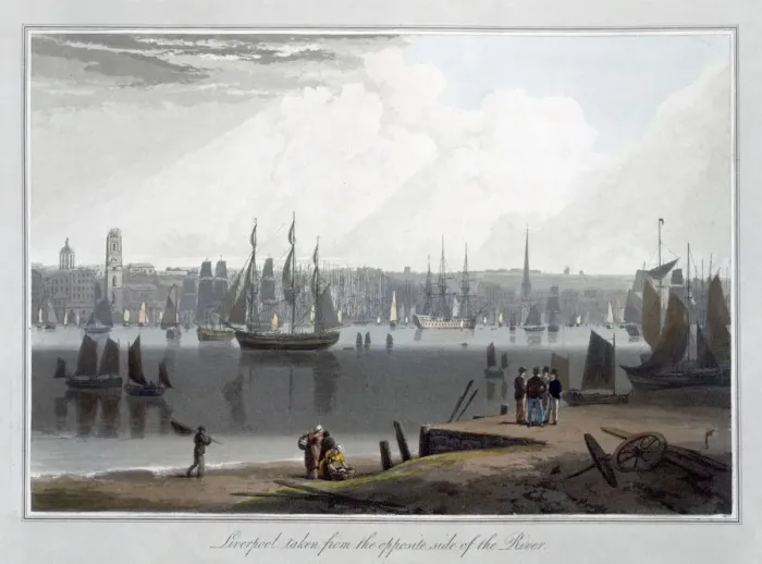 Framed Print : Liverpool, taken from the oppersite side of the River, 1815. Artist: William Daniell Framed Print : Liverpool, taken from the oppersite side of the River, 1815. Artist: William Daniell