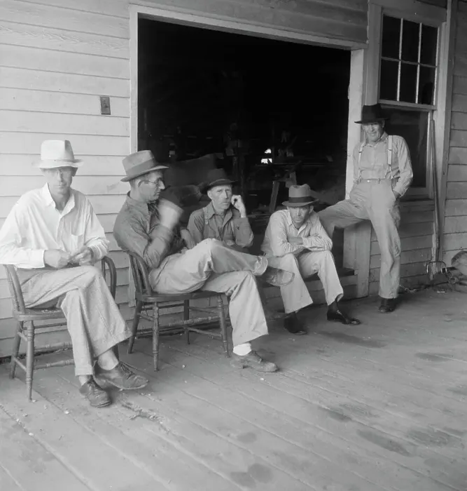 Framed Print : Livery stable gang talking politics...country of Senator Cotton Ed Smith, South Carolina, 1938. Creator: Dorothea Lange. Livery stable gang talking politics...country of Senator Cotton Ed Smith, South Carolina, 1938 Framed Print : Livery stable gang talking politics...country of Senator Cotton Ed Smith, South Carolina, 1938. Creator: Dorothea Lange. Livery stable gang talking politics...country of Senator Cotton Ed Smith, South Carolina, 1938