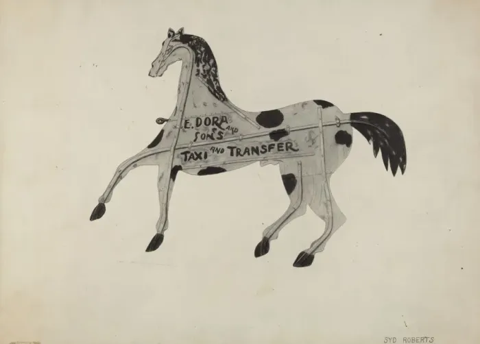Framed Print : Livery Stable Sign, c. 1938. Creator: Sydney Roberts Framed Print : Livery Stable Sign, c. 1938. Creator: Sydney Roberts
