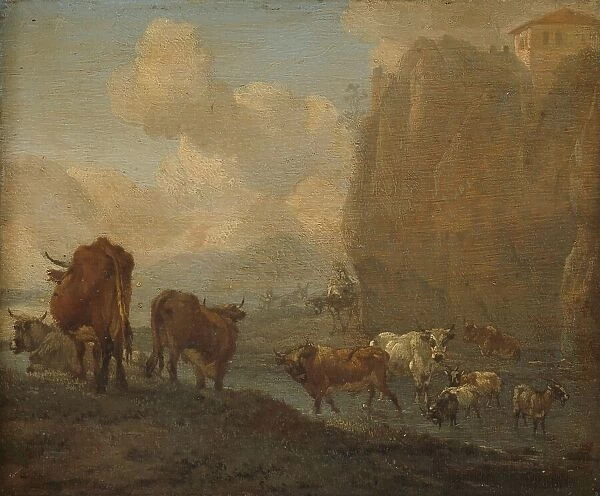 Livestock by a River, 1650-1694. Creator: Willem Romeyn