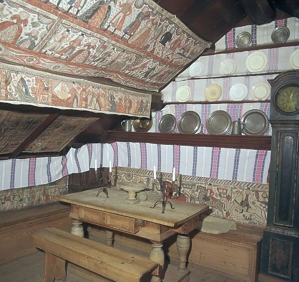 Living room of 18th century Swedish farmstead