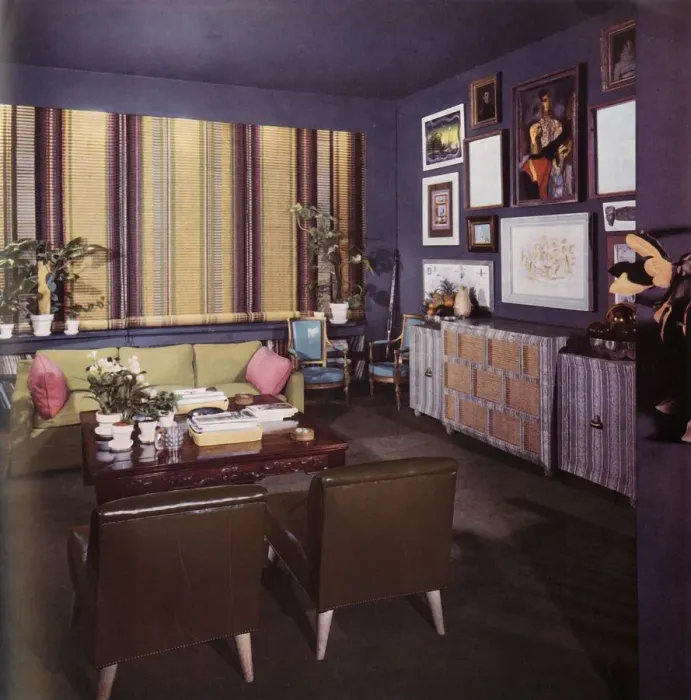 Framed Print : Living-room in an apartment designed by William Pahlmann, 1949. Creator: Unknown Framed Print : Living-room in an apartment designed by William Pahlmann, 1949. Creator: Unknown
