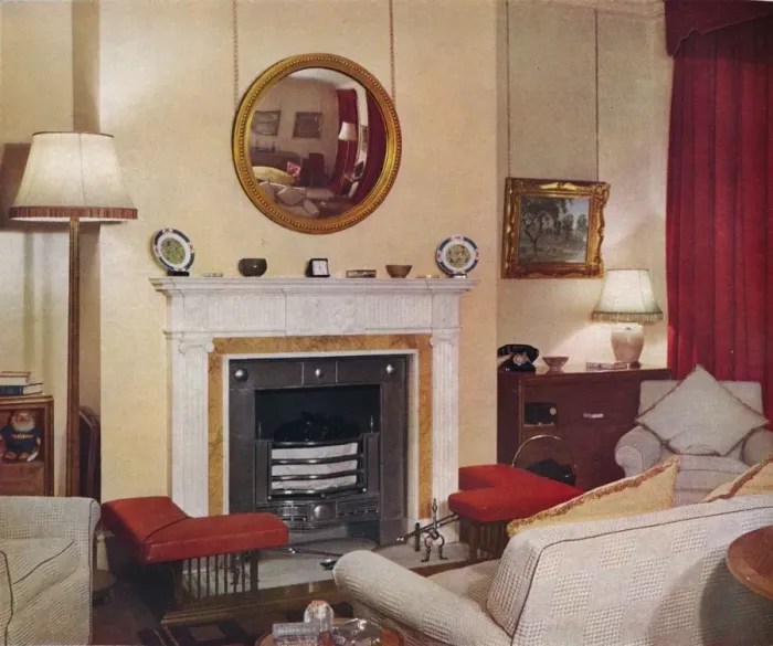 Framed Print : Living-room in a flat in St. Jamess Street, S. W. 1, c1939 Framed Print : Living-room in a flat in St. Jamess Street, S. W. 1, c1939