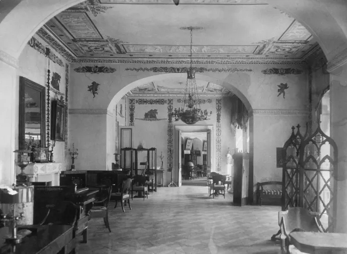 Framed Print : Living room in the Maryino Manor house, Early 1920s. Artist: Anonymous Framed Print : Living room in the Maryino Manor house, Early 1920s. Artist: Anonymous