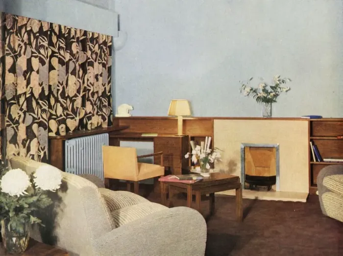 Framed Print : Living-room in Miss Dinshaws apartment, Stockleigh Hall, Regents Park, Gordon Russell Ltd Framed Print : Living-room in Miss Dinshaws apartment, Stockleigh Hall, Regents Park, Gordon Russell Ltd