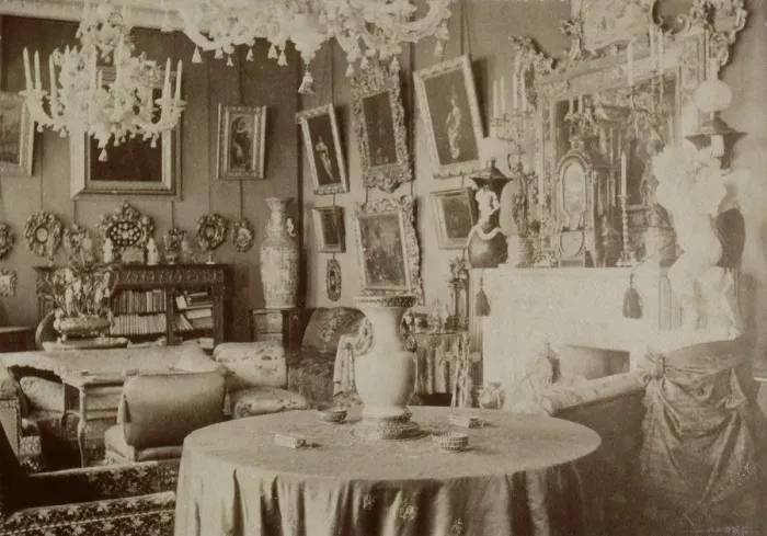 Framed Print : The living room at the Pyotr Durnovo Dacha in Petersburg, 1880s. Artist: Durnovo, Pyotr Pavlovich (1835-1918) Framed Print : The living room at the Pyotr Durnovo Dacha in Petersburg, 1880s. Artist: Durnovo, Pyotr Pavlovich (1835-1918)