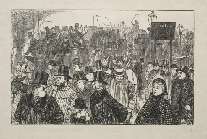 Framed Print : The Living Stream at London Bridge - On the Bridge, 1863 Framed Print : The Living Stream at London Bridge - On the Bridge, 1863