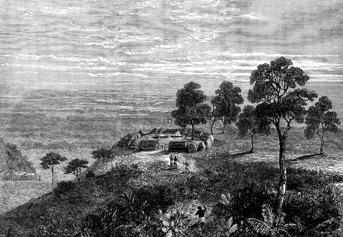Framed Print : The Livingstone Aid Expedition: camp at Rehenniko, overlooking the Makata Swamp, 1873. Creator: Unknown Framed Print : The Livingstone Aid Expedition: camp at Rehenniko, overlooking the Makata Swamp, 1873. Creator: Unknown