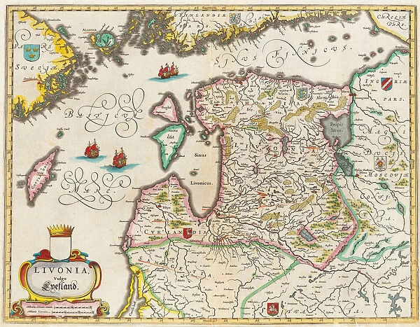 Livonia Map, Vulgo Lyefland, Atlas Maior. Artist: Blaeu, Joan (1596-1673)