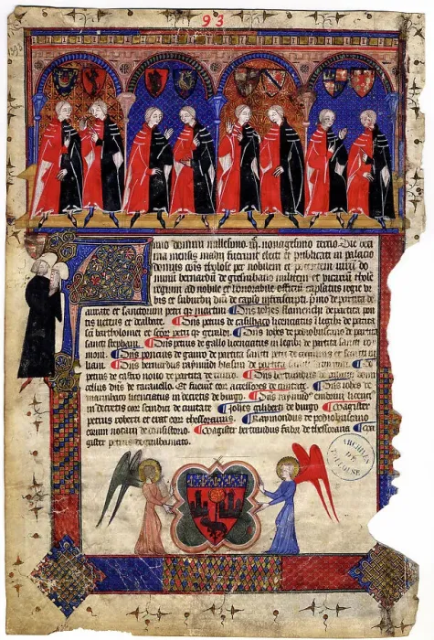 Framed Print : Livre I des annales (1295-1532), Les portraits des capitouls de l'année 1393-1394, 1393-1394. Creator: Anonymous Framed Print : Livre I des annales (1295-1532), Les portraits des capitouls de l'année 1393-1394, 1393-1394. Creator: Anonymous