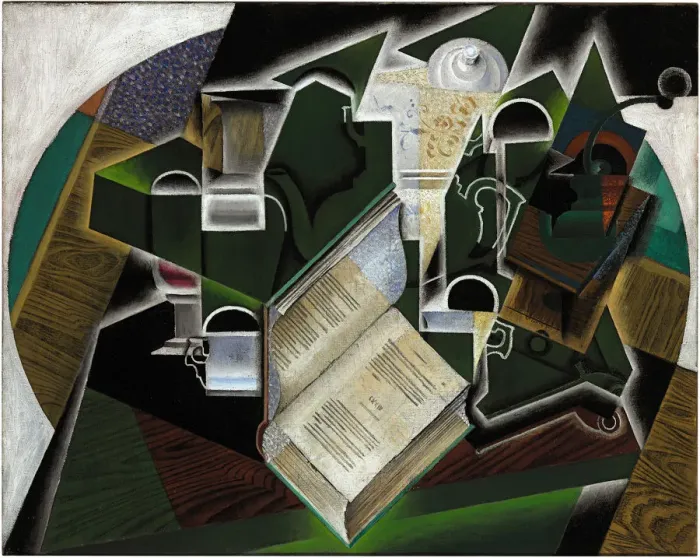 Framed Print : Livre, pipe et verres, 1915. Artist: Gris, Juan (1887-1927) Framed Print : Livre, pipe et verres, 1915. Artist: Gris, Juan (1887-1927)