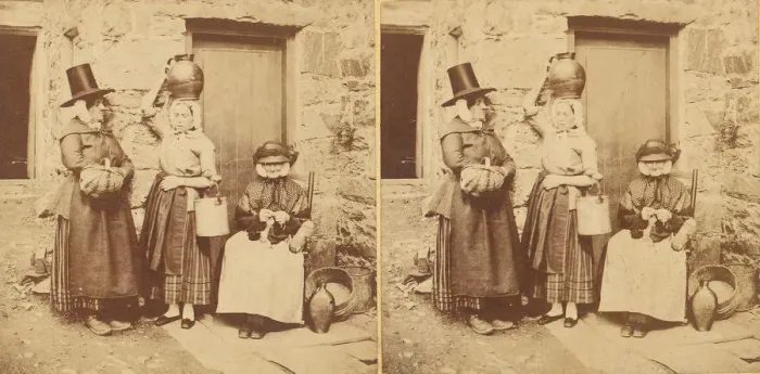 Framed Print : Llanberis, Group of Three Welsh Peasants, 1850s-1910s. Creator: Unknown Framed Print : Llanberis, Group of Three Welsh Peasants, 1850s-1910s. Creator: Unknown