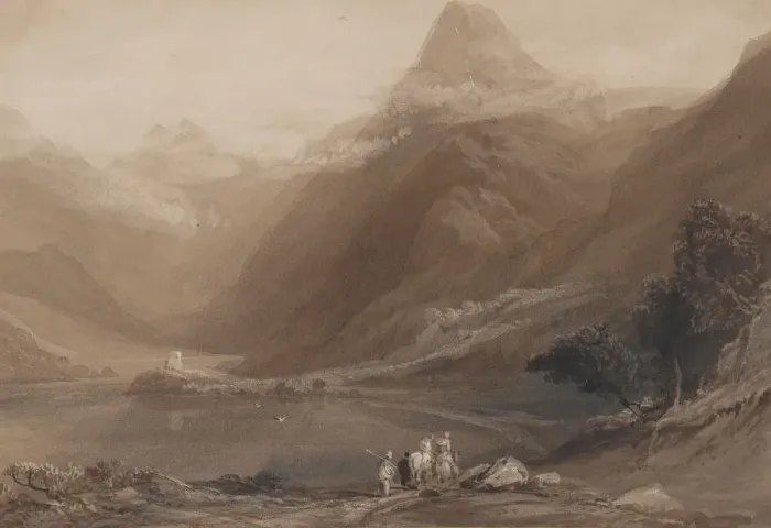 Framed Print : Llanberis Lake, North Wales, 1820-30. Creator: Samuel Jackson Framed Print : Llanberis Lake, North Wales, 1820-30. Creator: Samuel Jackson