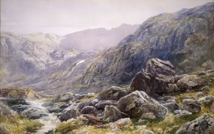 Framed Print : Llanberis Pass, 1875. Artist: Thomas Collier Framed Print : Llanberis Pass, 1875. Artist: Thomas Collier