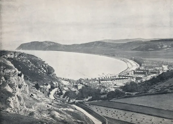 Framed Print : Llandudno - Looking Down from the Mountain, 1895 Framed Print : Llandudno - Looking Down from the Mountain, 1895