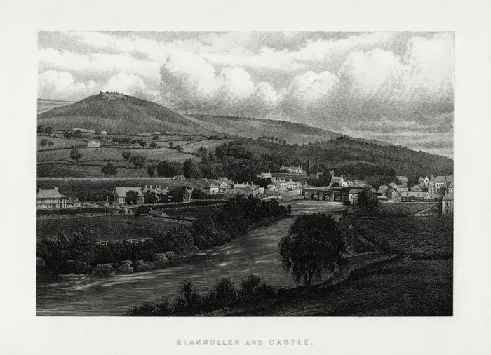 Framed Print : Llangollen and castle, Denbighshire, north Wales, 1896 Framed Print : Llangollen and castle, Denbighshire, north Wales, 1896